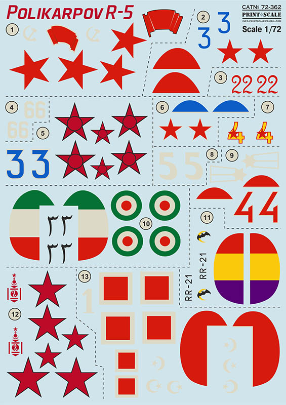 1/72 Polikarpov R-5 (wet decals)