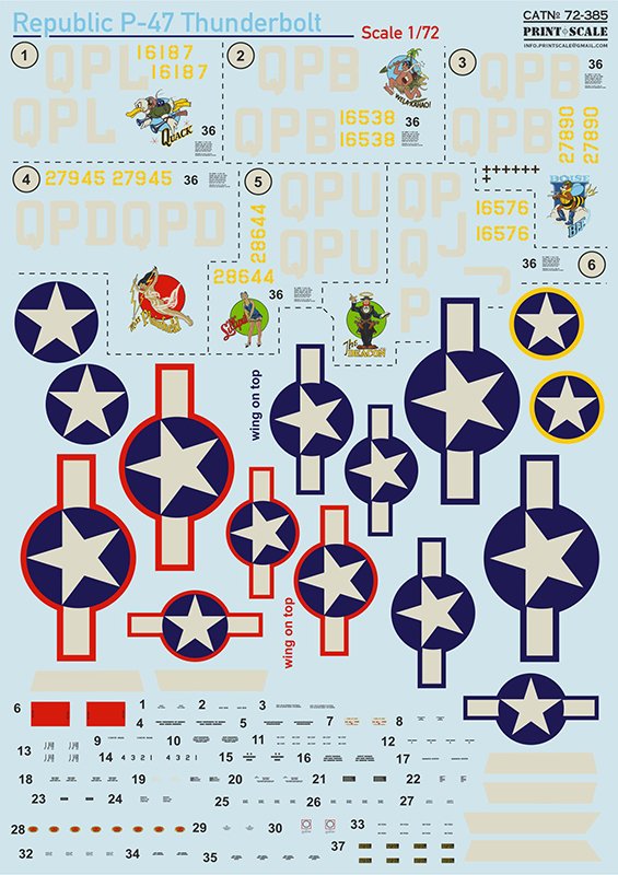 1/72 Republic P-47 Thunderbolt (wet decals)