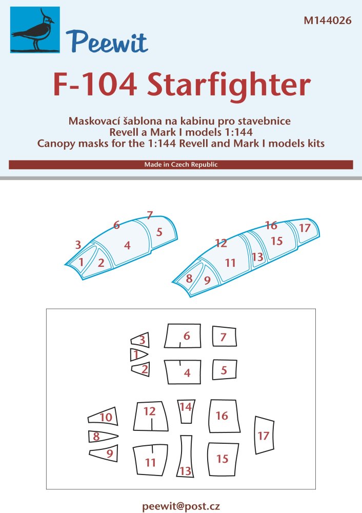 1/144 Canopy mask F-104 Starfighter (REV/MARK1)