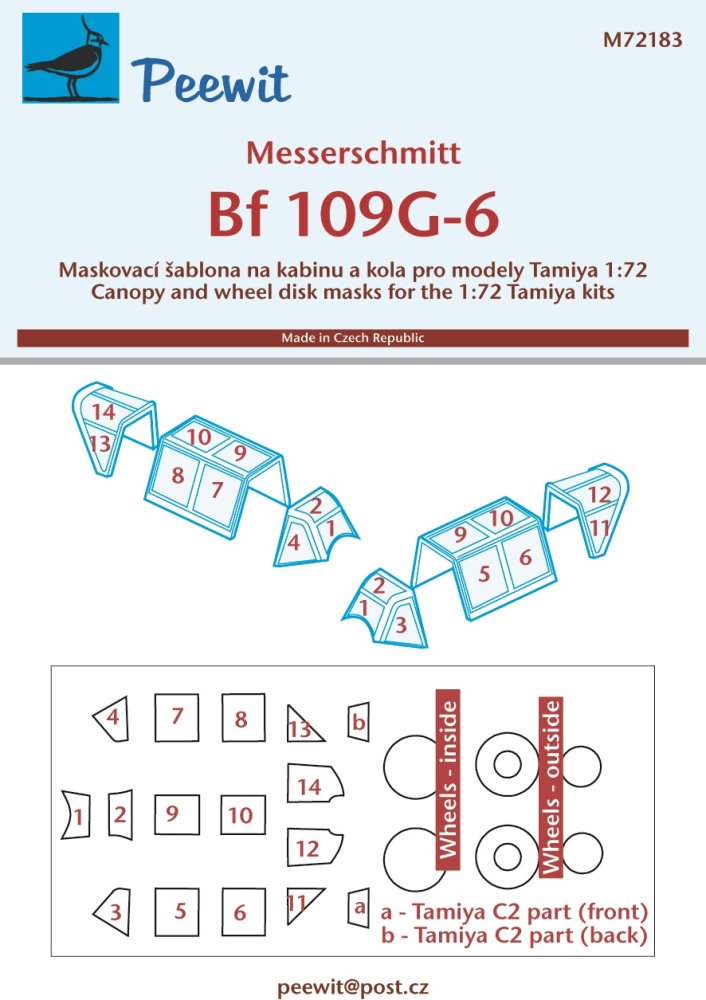 1/72 Canopy mask Bf 109G-6 (TAM)