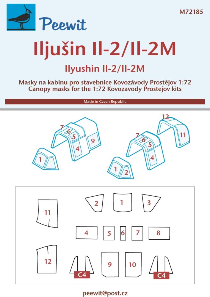 1/72 Canopy mask Ilyushin IL-2/IL-2M (KP)