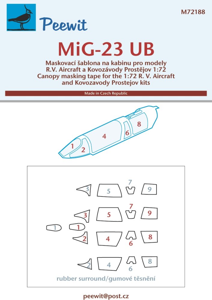 1/72 Canopy mask MiG-23 UB (KP/RVA)