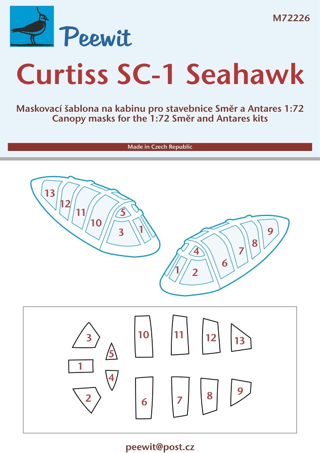 1/72 Canopy mask Curtiss SC-1 Seahawk (SMER)