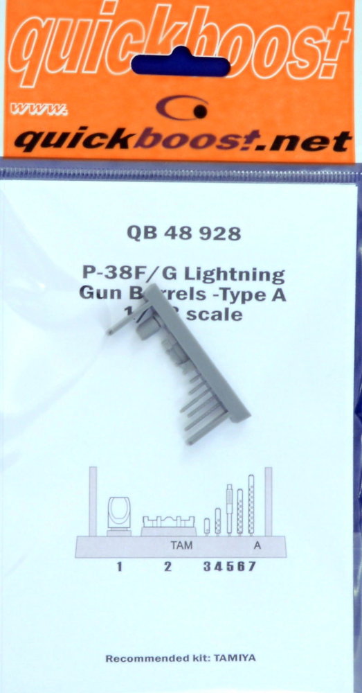 1/48 P-38F/G Lightning gun barrels - type A (TAM)