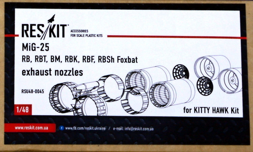 1/48 MiG-25 RB,RBT,BM,RBK,RBF exh.nozzles (KITTYH)