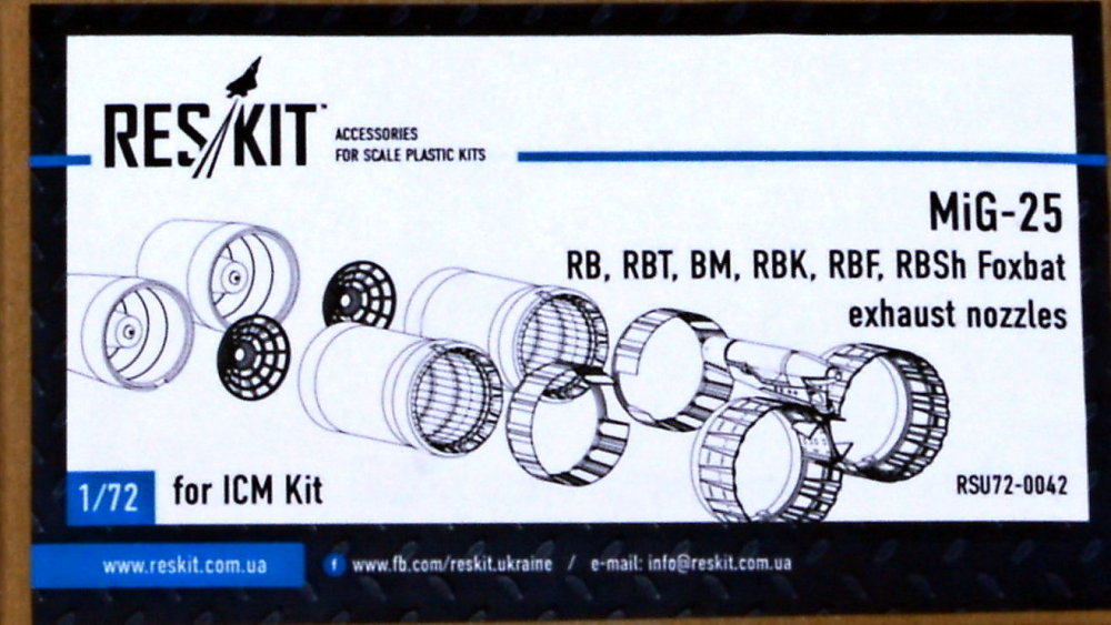 1/72 MiG-25 RB,RBT,BM,RBK,RBF exh.nozzles (ICM)