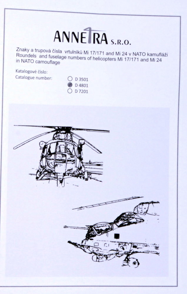 1/48 Mi 17/171 & Mi 24 Roundels&fusel.numbers NATO