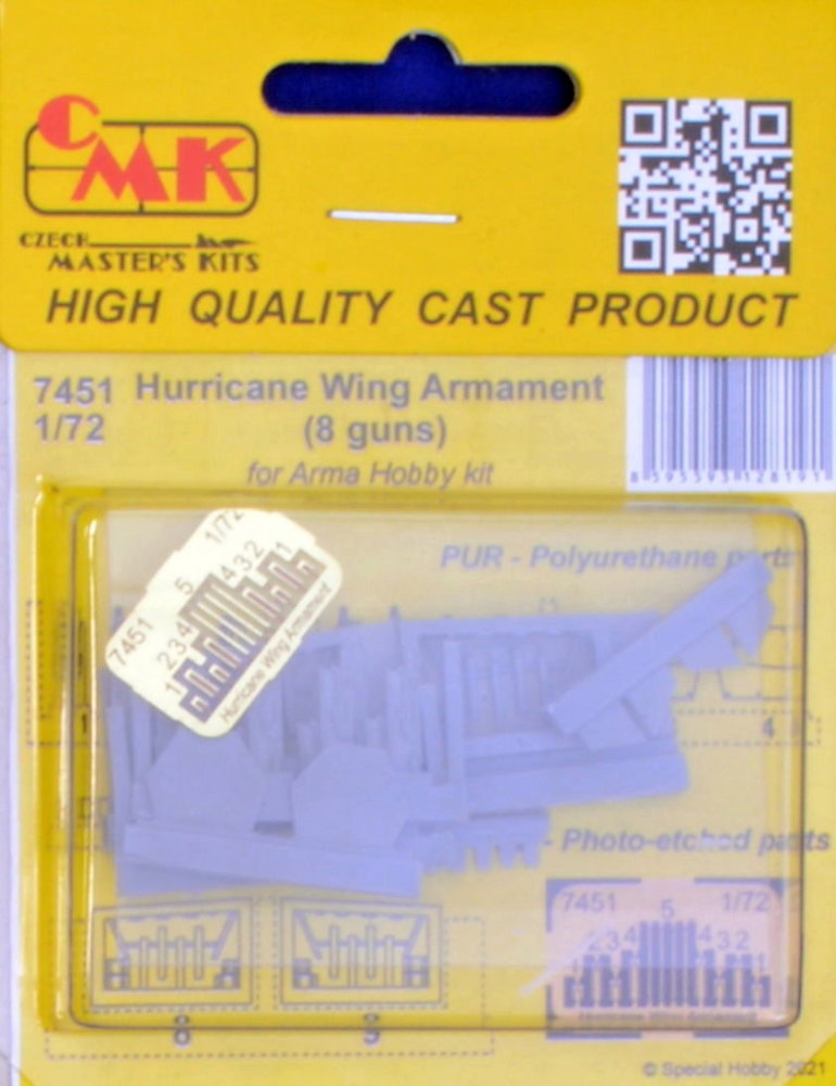 1/72 Hurricane Wing Armament - 8 guns (ARMA H.)