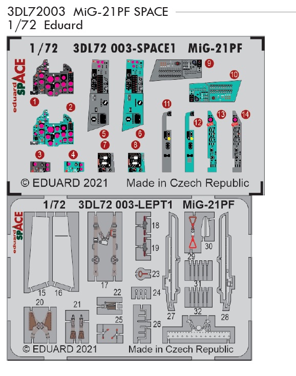 1/72 MiG-21PF SPACE 3D (EDU)