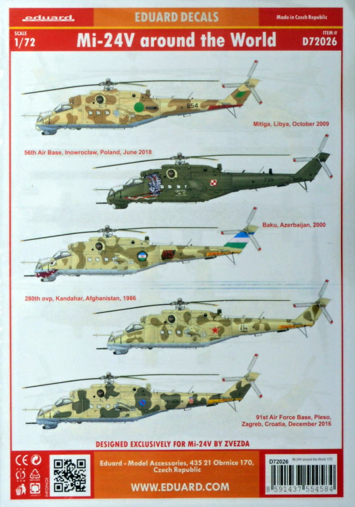 1/72 Decals Mi-24V around the World (ZVE)