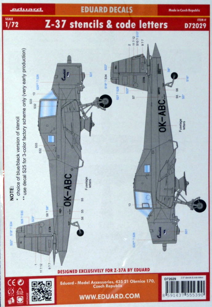 1/72 Decals Z-37 stencils,code letters&labels (ED)