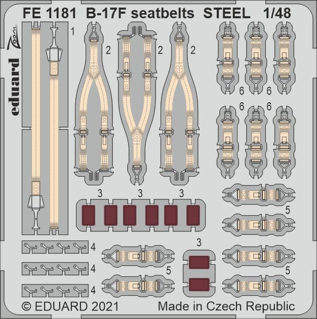 1/48 B-17F seatbelts STEEL (HKM)