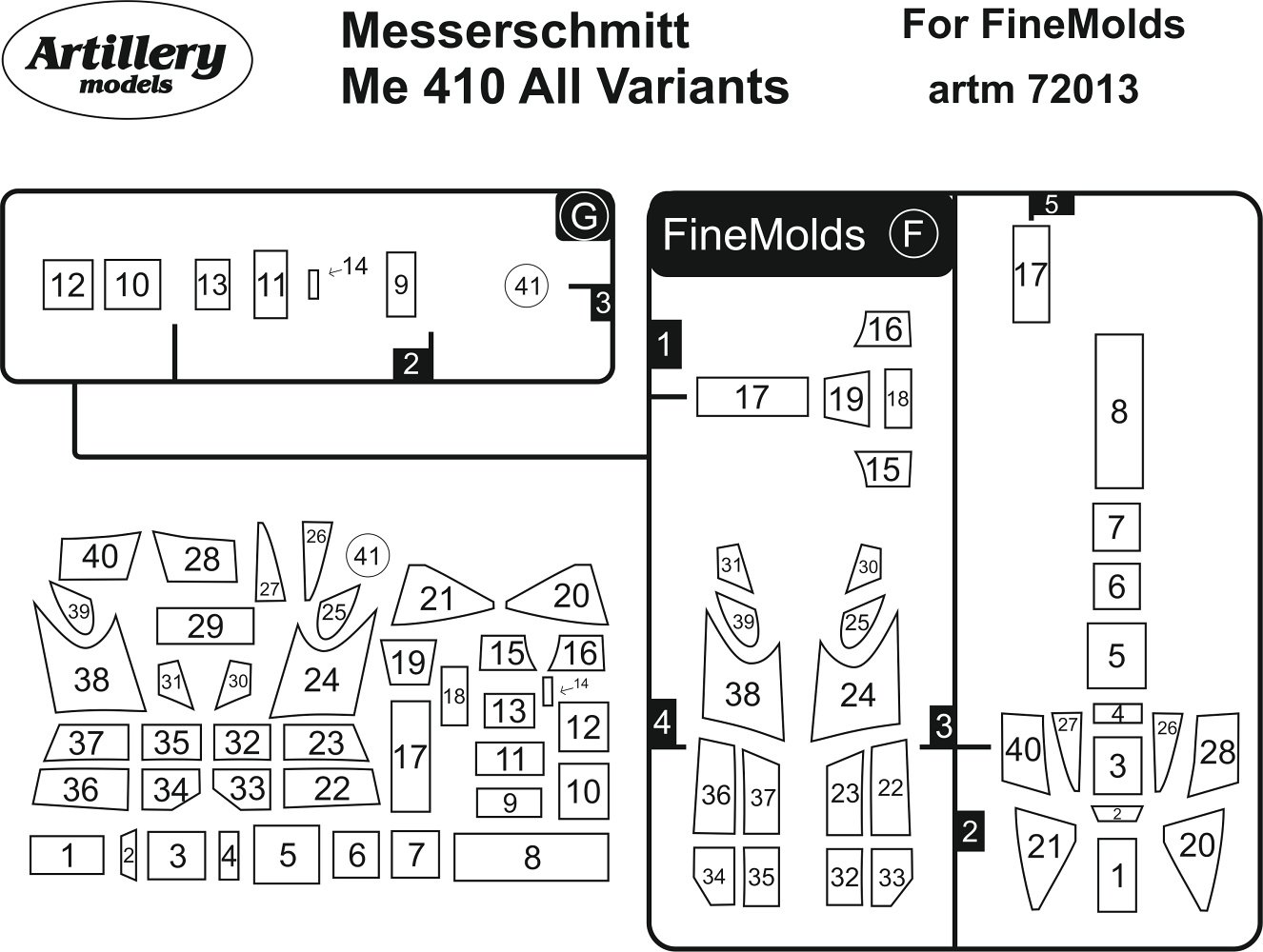 1/72 Masks for Me 410 all variants (FINEMOLDS)