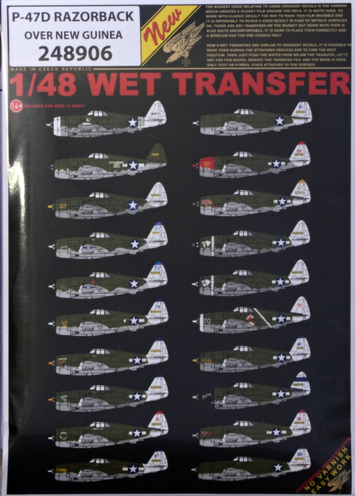 1/48 Decals P-47D Razorback over New Guinea