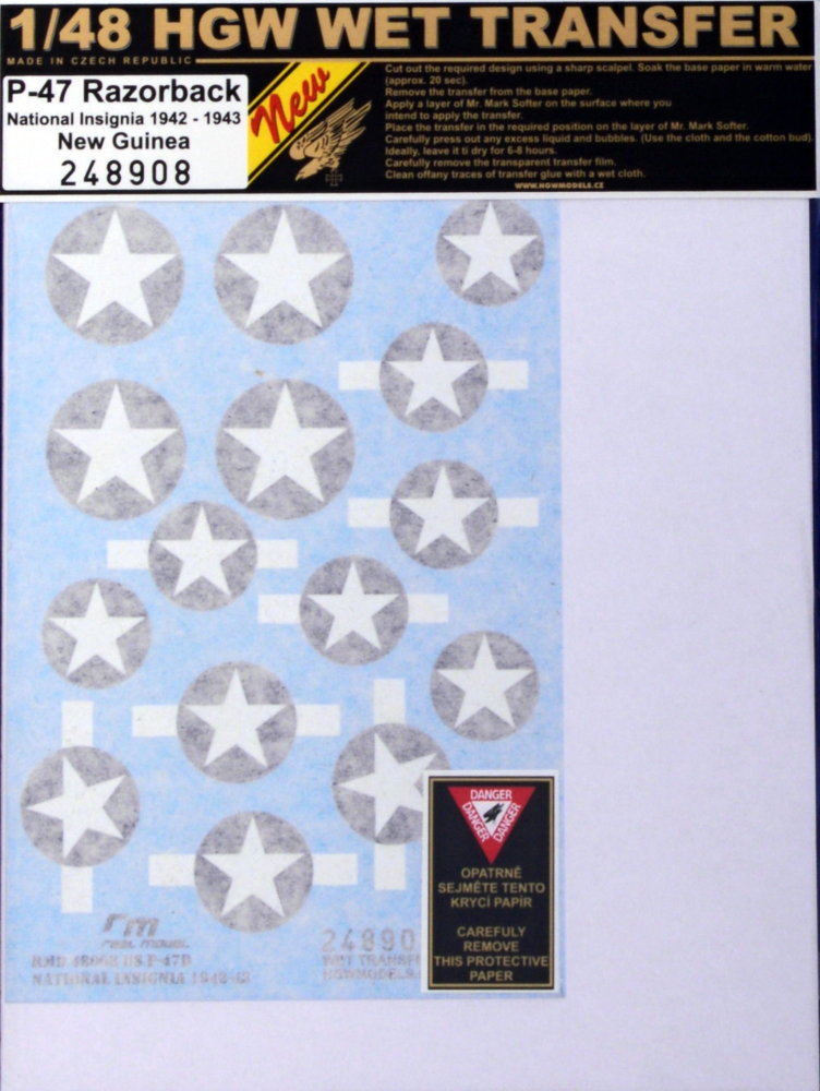 1/48 Decals P-47 Razorback Nat.Insignia 1942-43