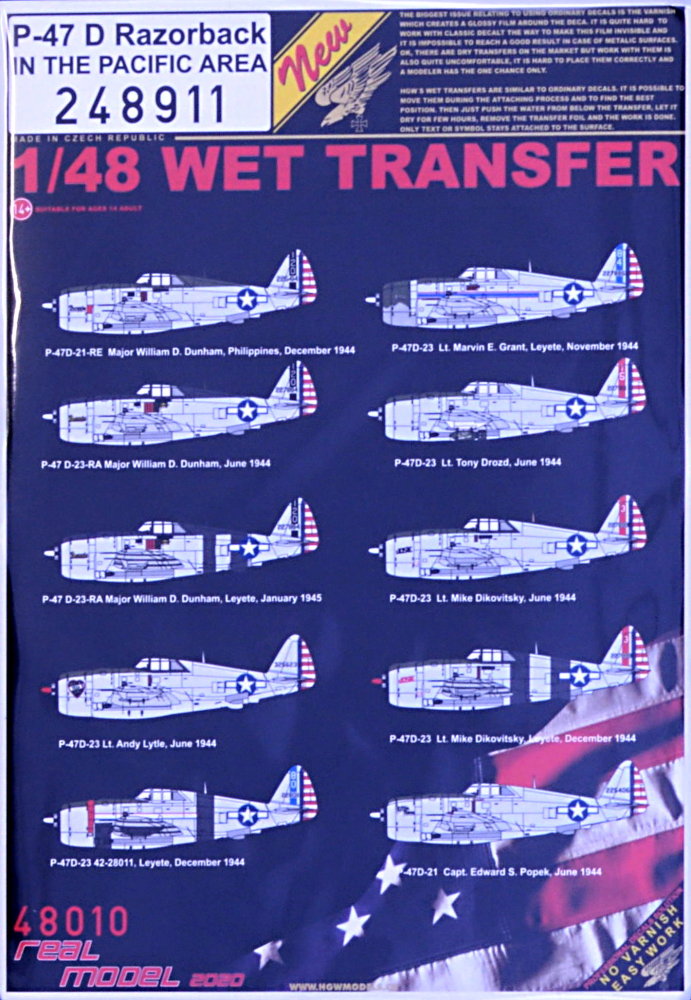 1/48 Decals P-47 D Razorback in Pacific Area