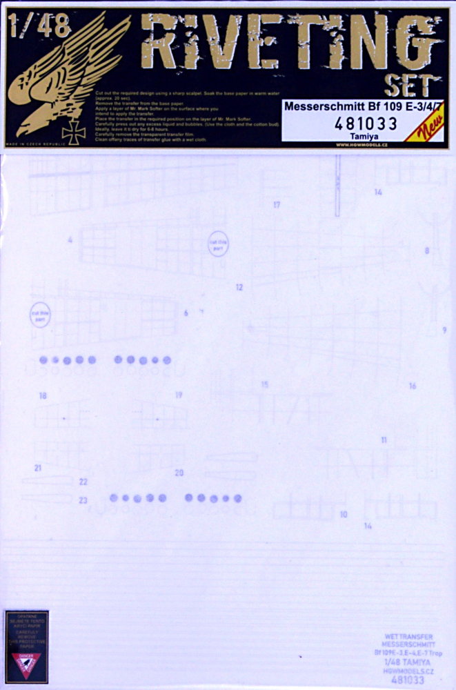 1/48 Messerschmitt Bf 109 E-3/4/7 RIVETING SET