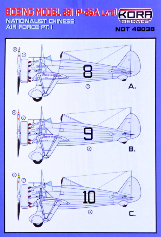 1/48 Decals P-26A Late Nationalist Chinese AF Pt.1