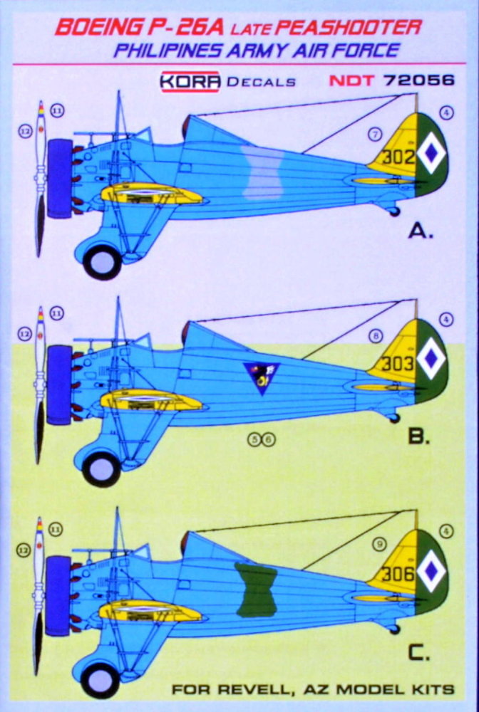 1/72 Decals P-26A Late Philippines Army AF