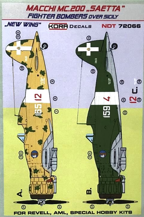 1/72 Decals MC.200 SAETTA Fight.Bombers o. Sicily