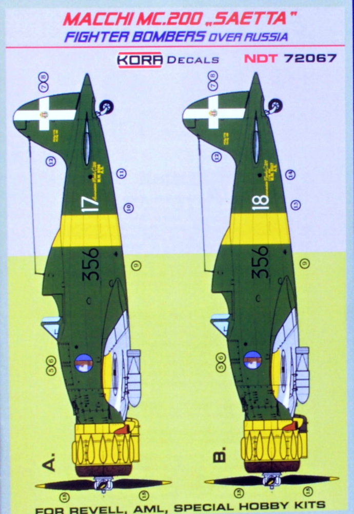 1/72 Decals MC.200 SAETTA Fight.Bombers o. Russia