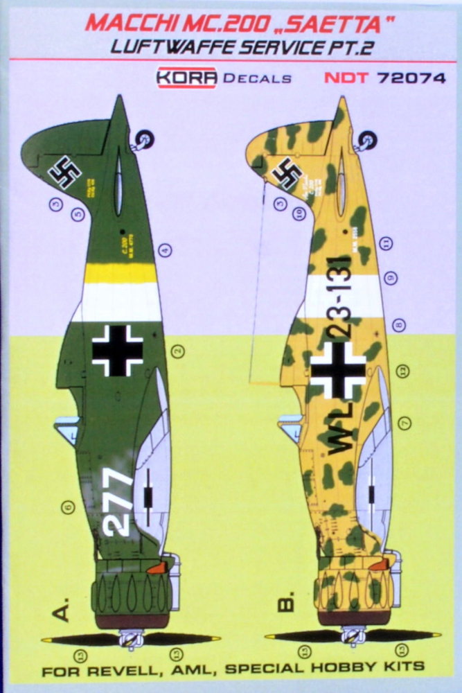 1/72 Decals MC.200 SAETTA Luftwaffe Service Pt.2