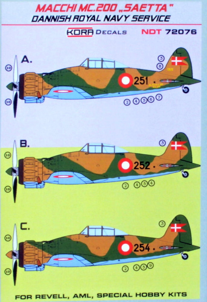 1/72 Decals MC.200 SAETTA Danish Royal Navy