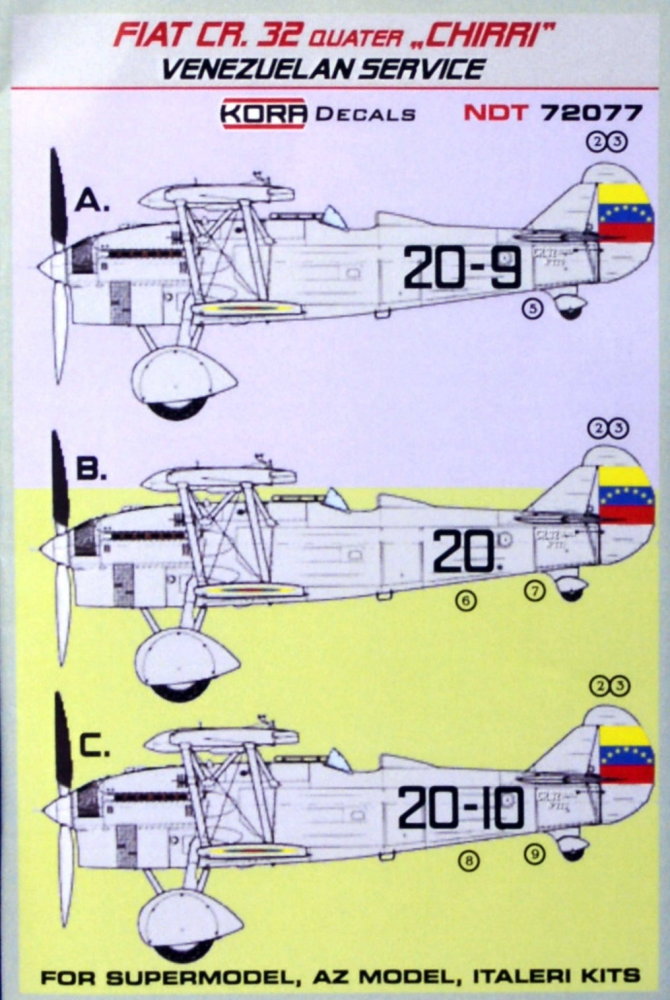 1/72 Decals Fiat CR.32 CHIRRI Venezuelan Service