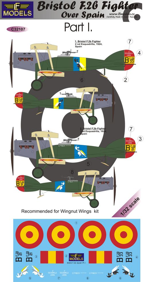 1/32 Decals Bristol F.2b over Spain (WNW) Part 1