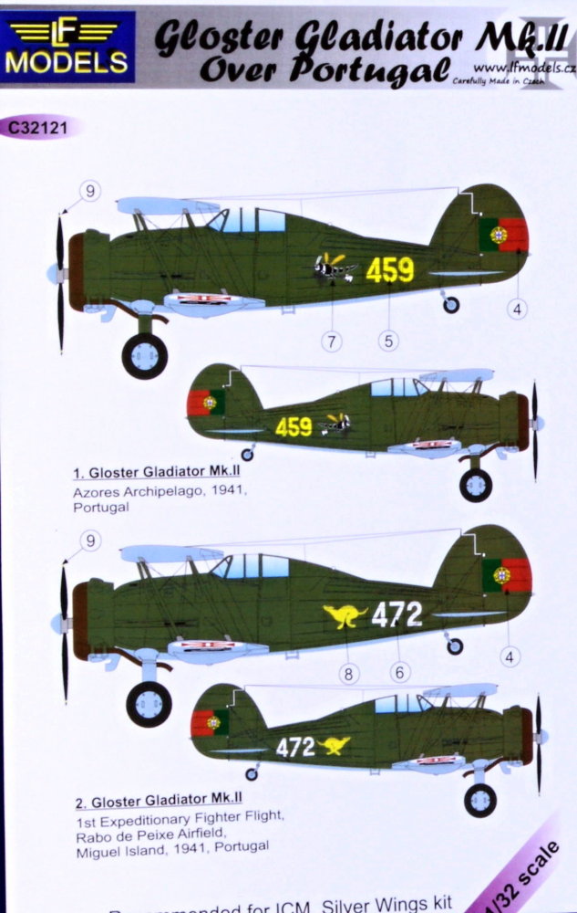 1/32 Decals Gl.Gladiator Mk.II over Portugal