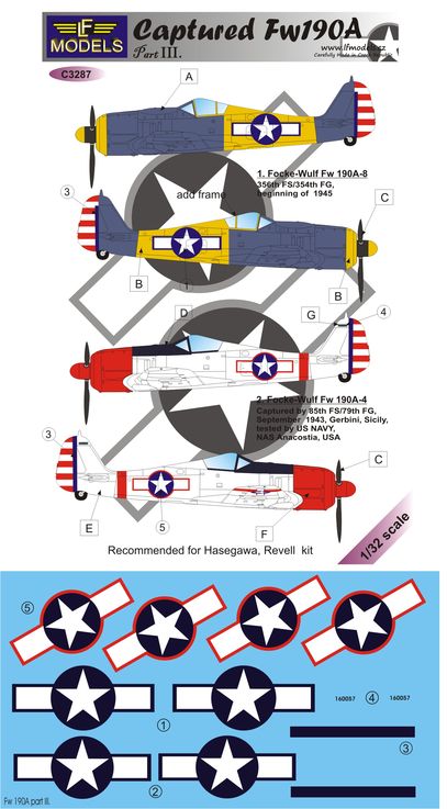 1/32 Decals Captured Fw 190A - Part 3