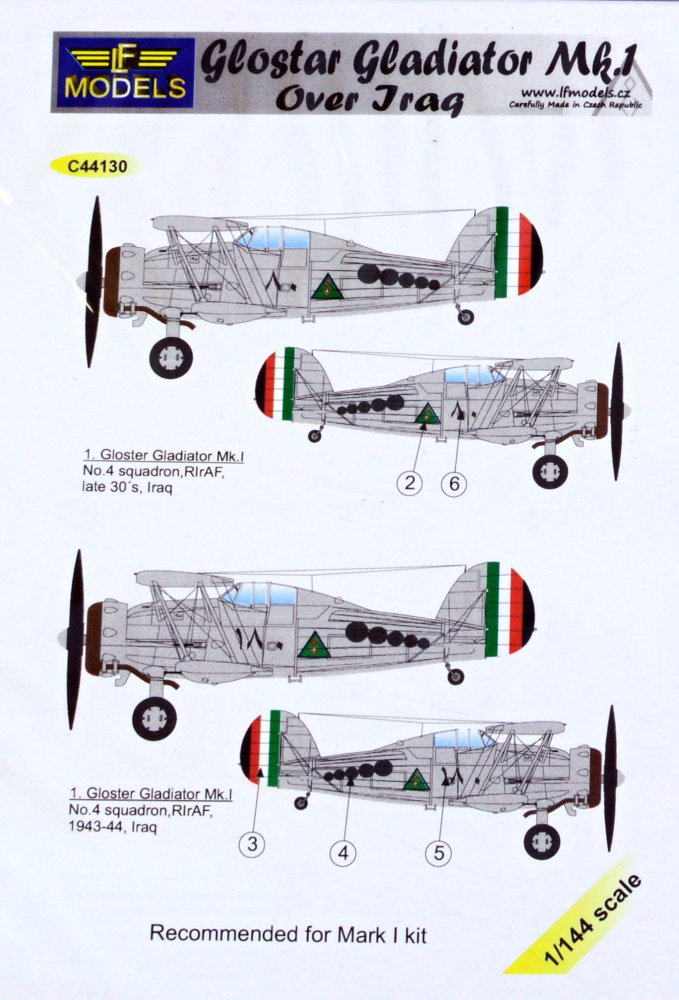 1/144 Decals Gloster Gladiator Mk.I over Iraq