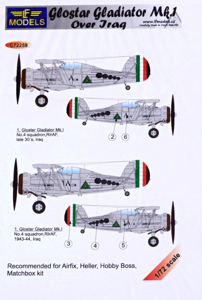 1/72 Decals Gloster Gladiator Mk.I over Iraq