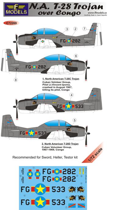 1/72 Decals N.A. T-28 Trojan over Congo (SWD,HELL)