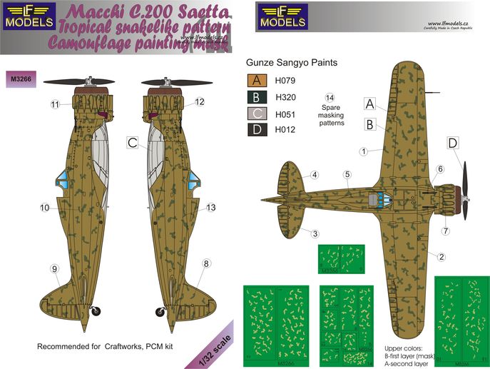 1/32 Mask Macchi C.200 Saetta Tropical snake patt.