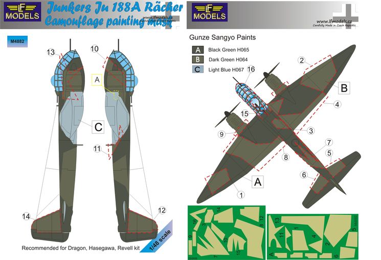 1/48 Mask Ju 188A Racher Camouflage painting