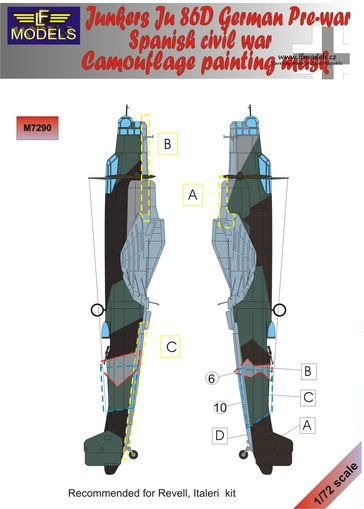 1/72 Mask Ju 86D Spanish Civil War Camo.painting