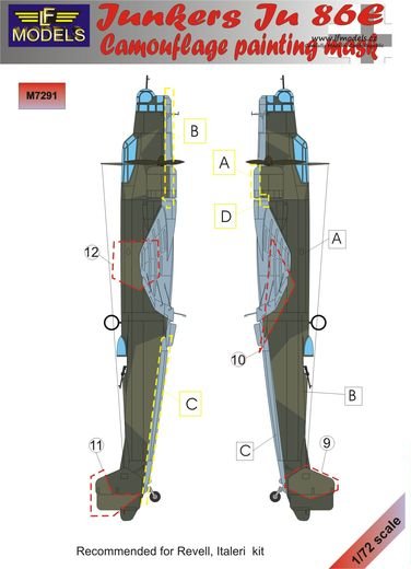 1/72 Mask Ju 86E Camouflage painting