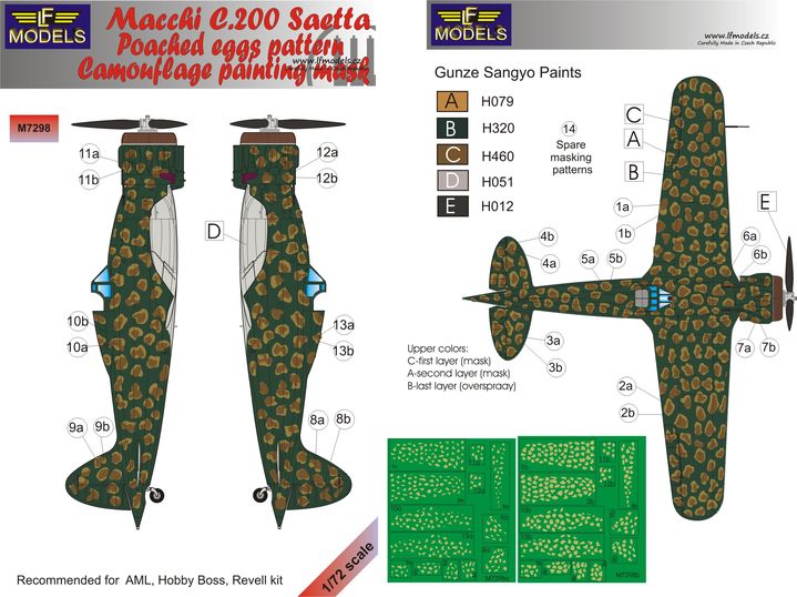 1/72 Mask Macchi C.200 Saetta Poached eggs patt.