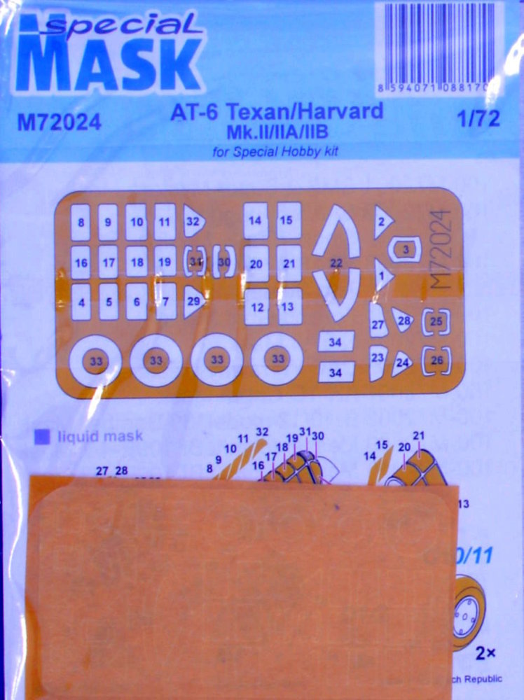 1/72 Mask for AT-6 Texan / Harvard Mk.II/IIA/IIB