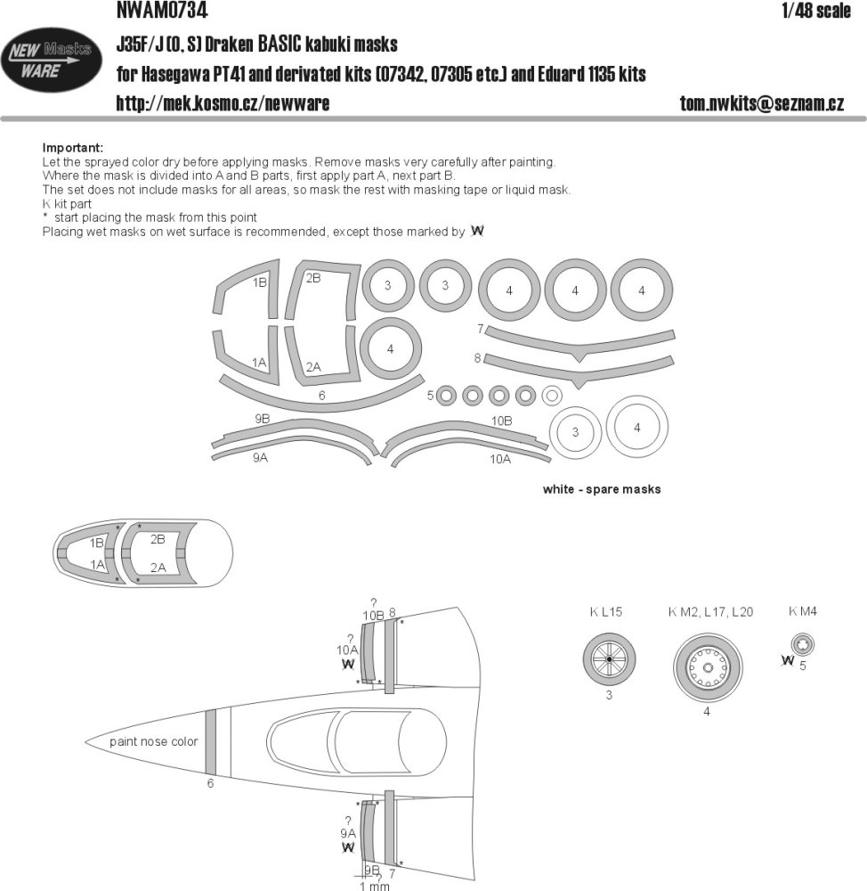 1/48 Mask J35F/J (O,S) Draken BASIC (HAS/EDU)