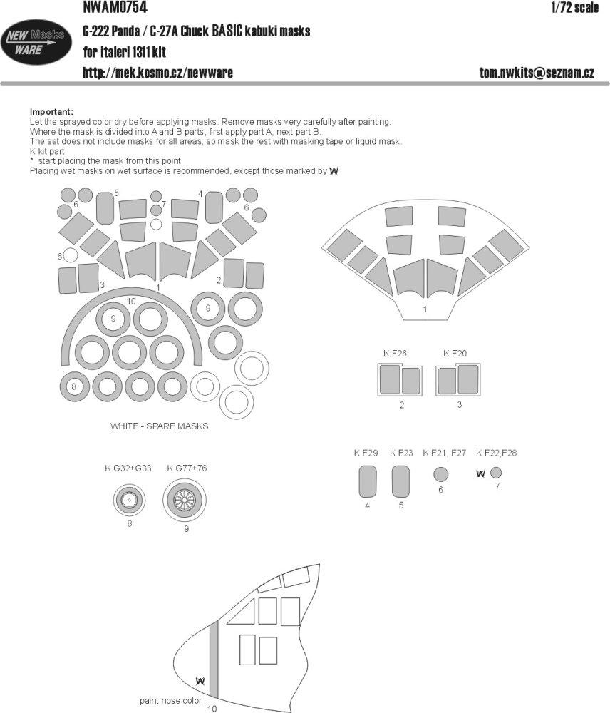 1/72 Mask G-222 Panda / C-27A Chuck BASIC (ITAL)