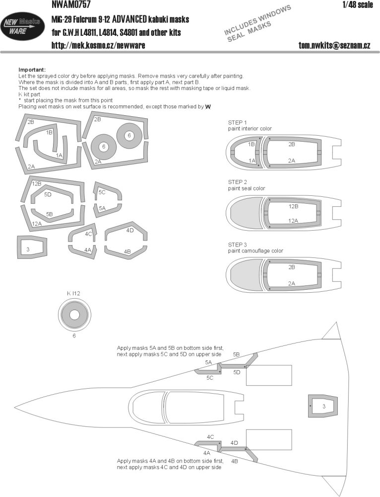 1/48 Mask MiG-29 Fulcrum 9-12 ADVANCED (G.W.H.)