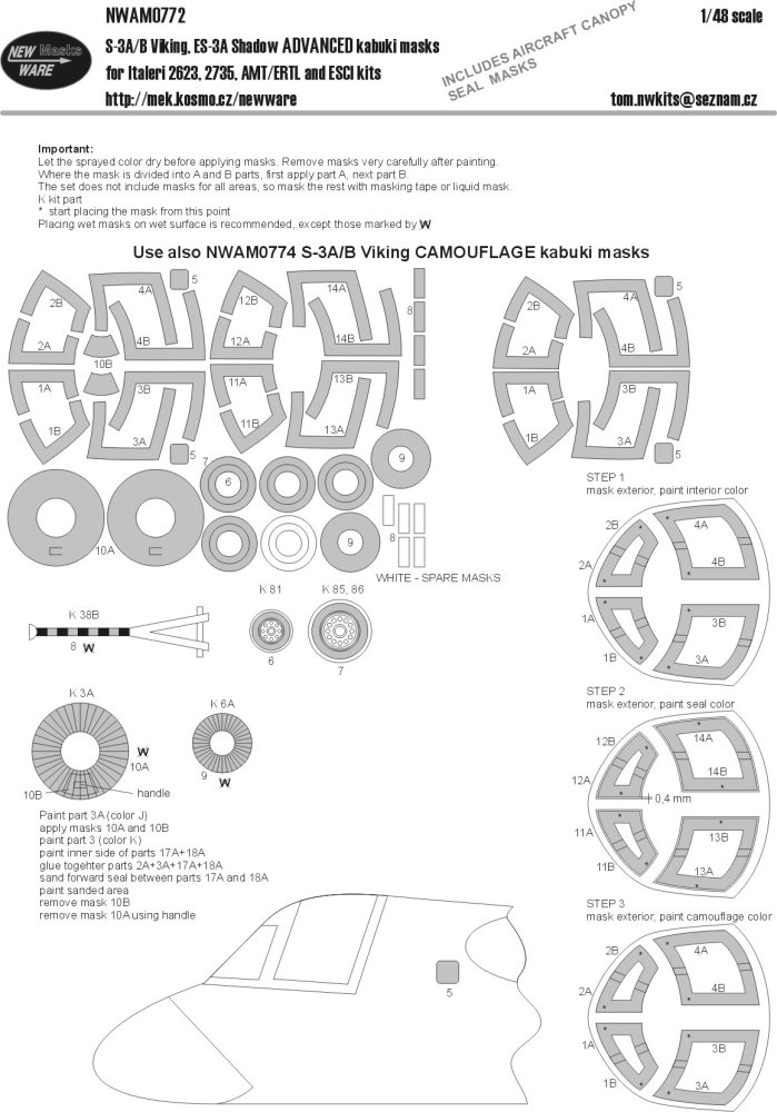 1/48 Mask S-3A/B Viking, ES-3A Shadow ADVANCED