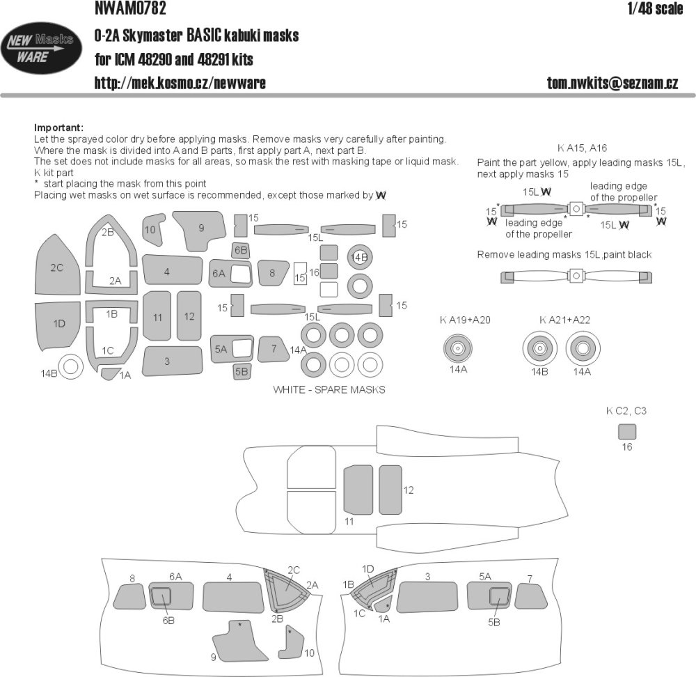 1/48 Mask O-2A Skymaster BASIC (ICM 48290/48291)