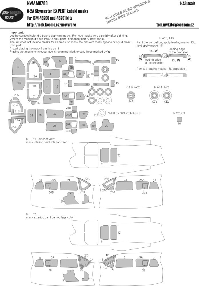 1/48 Mask O-2A Skymaster EXPERT (ICM 48290/48291)