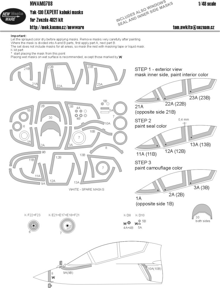 1/48 Mask Yak-130 EXPERT (ZVE 4821)