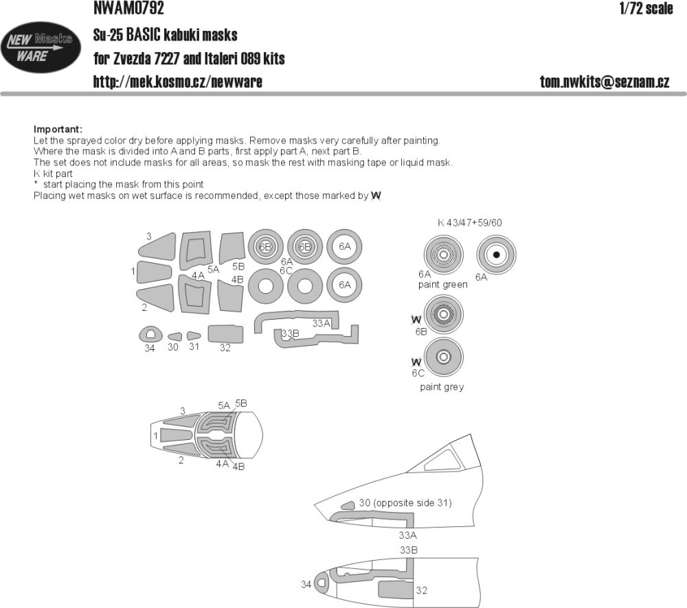 1/72 Mask Su-25 BASIC (ZVE 7227 / ITAL 089)