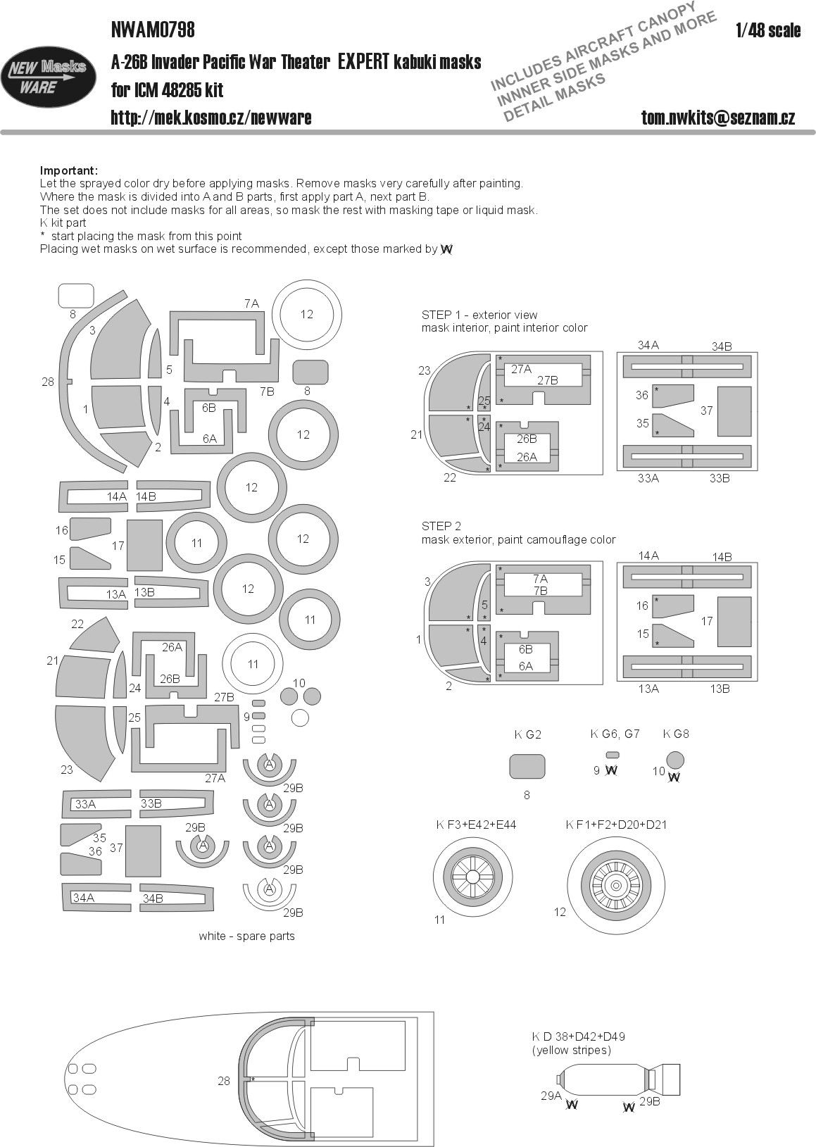 1/48 Mask A-26B Invader EXPERT (ICM 48285)