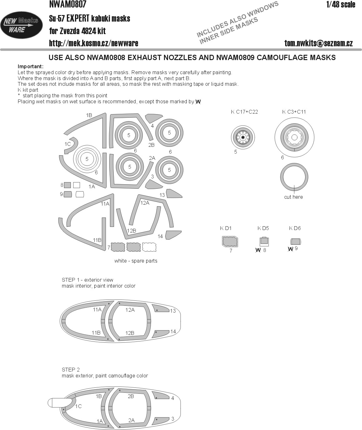 1/48 Mask Su-57 EXPERT (ZVE 4824)